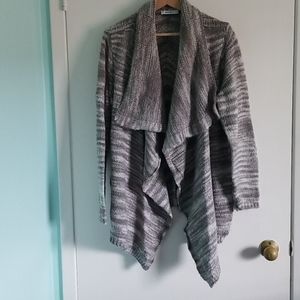 Warm knitted open front sweater